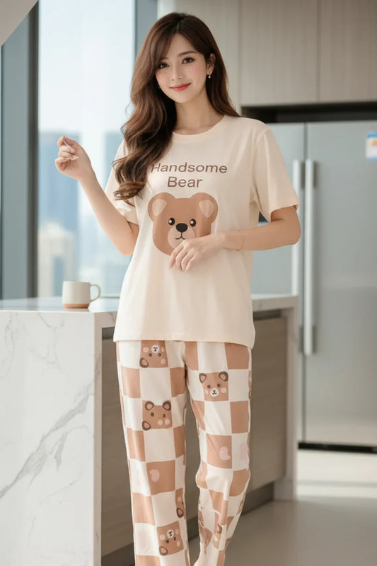 Handsome Bear Printed PJs SET