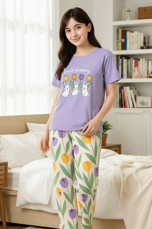 Cute Bunny Printed Night Suit