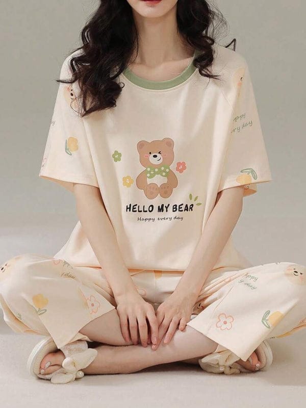 Handsome Bear Printed Night Suit